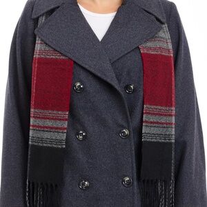 LONDON FOG womens Plus-size Double Breasted Peacoat With Scarf/ size 1X